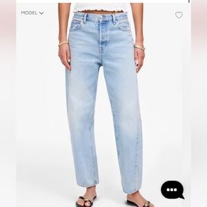 Madewell Pieced Barrel-Leg Jeans size 25P